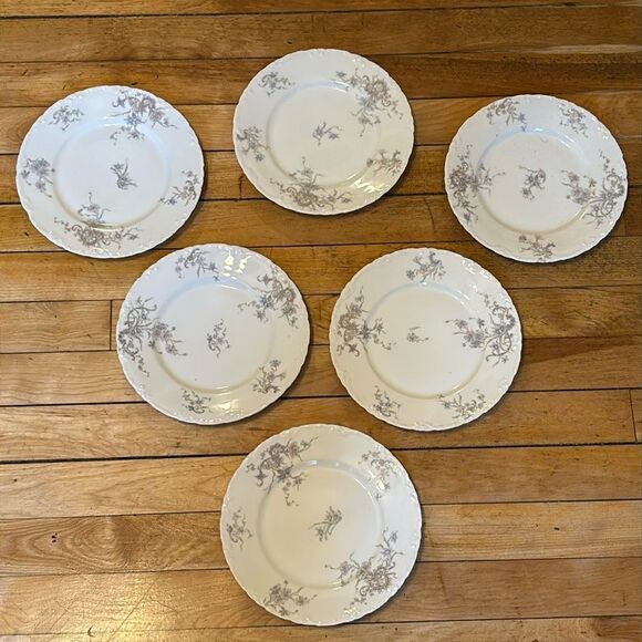 Set of 6 Theo Haviland Limoges France Porcelain China Salad Plates - Picture 1 of 7